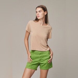 Jungmaven Cropped Lorel Tee in Canvas